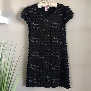 Black ruffle girls dress size 10 Justice Christmas